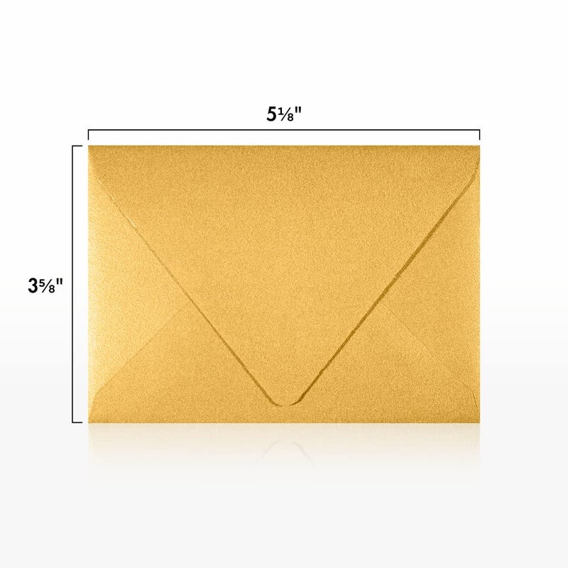 LUXPaper 4Bar A1 Contour Flap Invitation Envelopes | 3 5/8" x 5 1/8" | Gold Metallic | 80lb. Text | 50 Qty - Image 3
